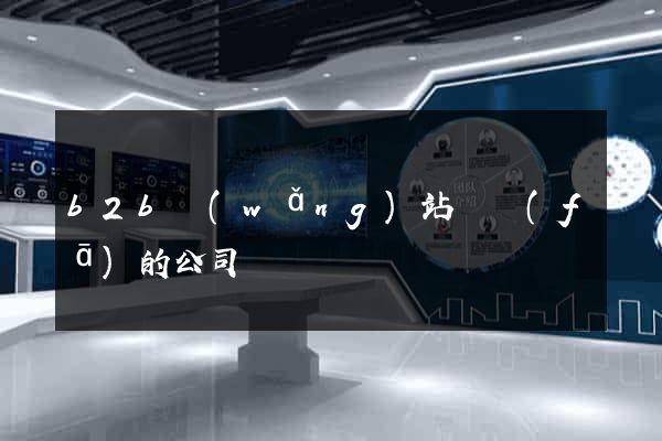 b2b網(wǎng)站開發(fā)的公司