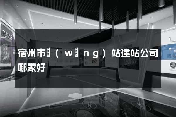 宿州市網(wǎng)站建站公司哪家好