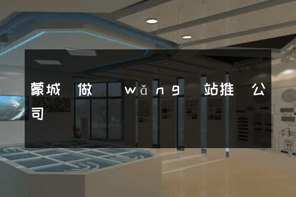 蒙城縣做網(wǎng)站推廣公司