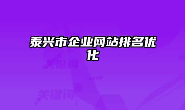 泰興市企業(yè)網(wǎng)站排名優(yōu)化